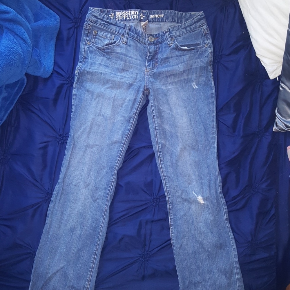 Medium Blue Bootcut Slightly Distrested Jeans